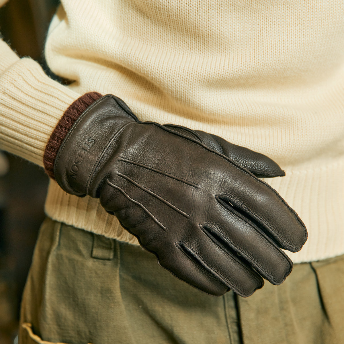 Stetson - Handsker - Deer Leather / Cashmere
