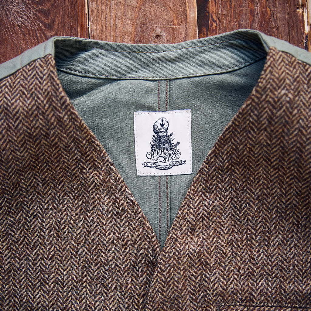 Captain Santors - Wool Vest - Brown/Green