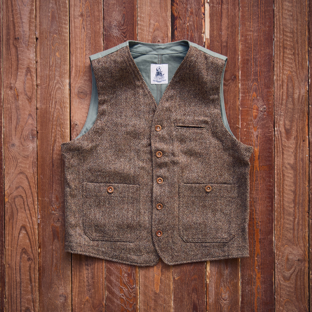 Captain Santors - Wool Vest - Brown/Green