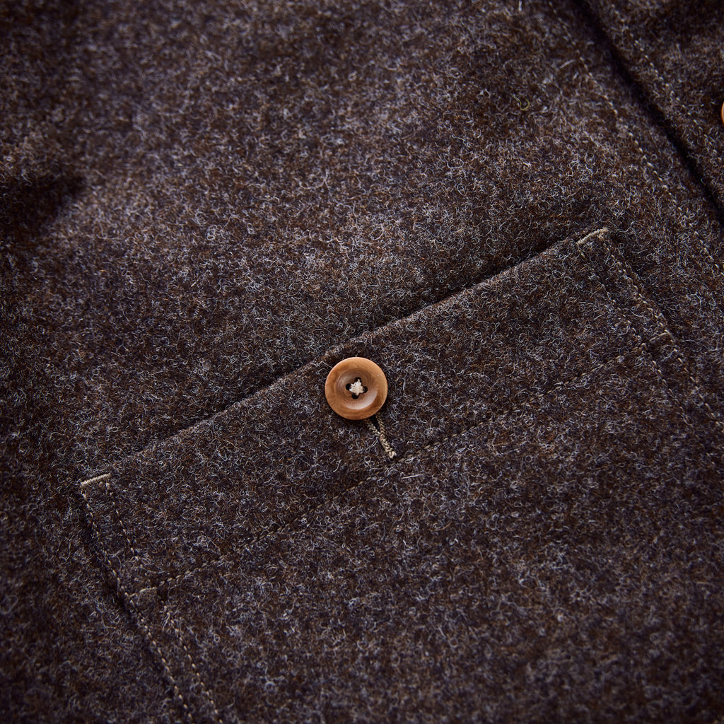 Captain Santors - Wool Felt Vest -  Dark brown/Green