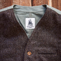 Captain Santors - Wool Felt Vest -  Dark brown/Green