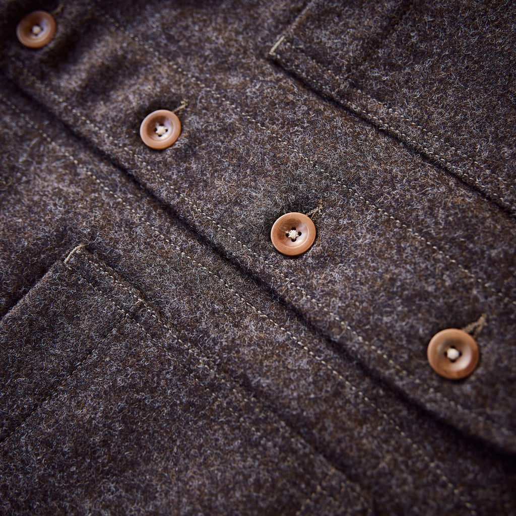 Captain Santors - Wool Felt Vest -  Dark brown/Green
