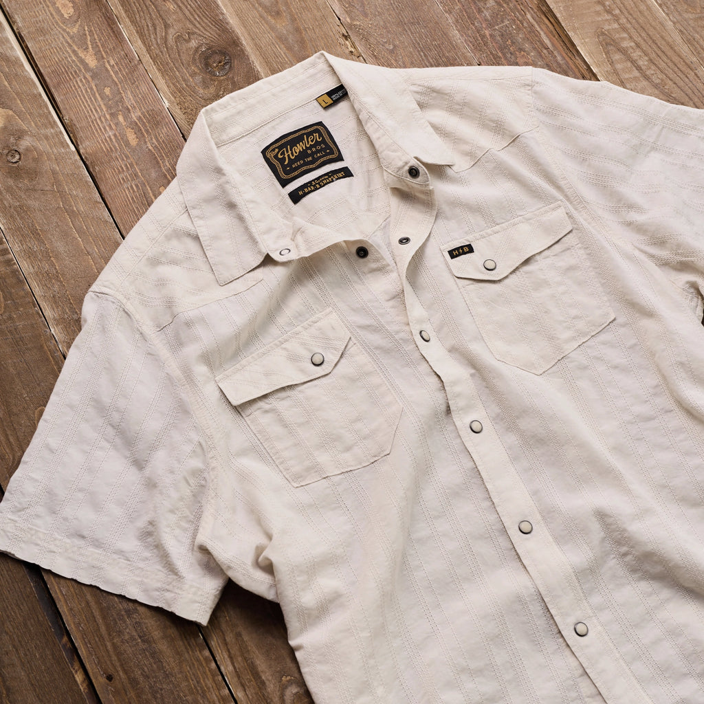 Howler Brothers - H Bar B - Snapshirt - Eyelet Stripe Off White