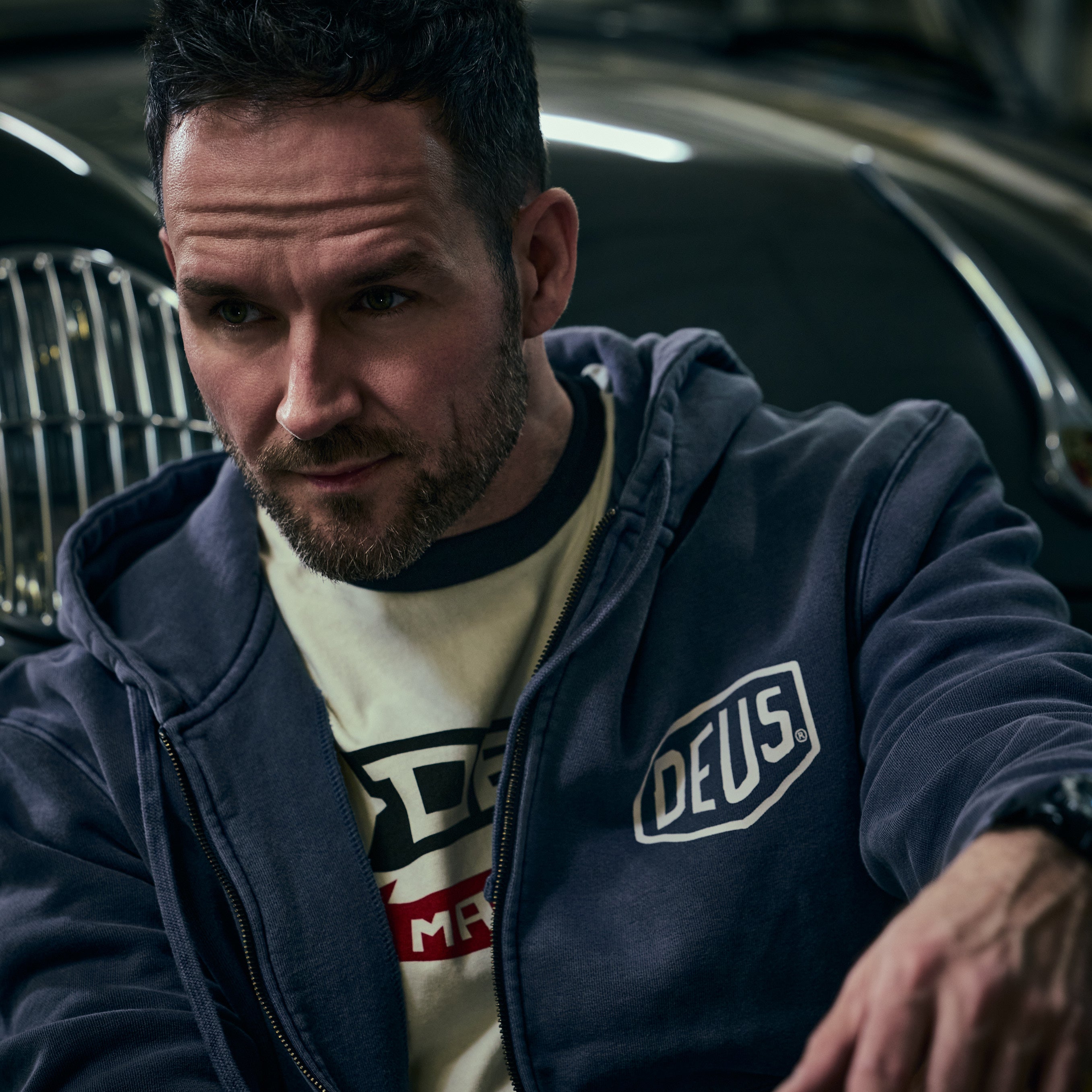 DEUS EX MACHINA - Shield Garment Dyed Zip Hoodie