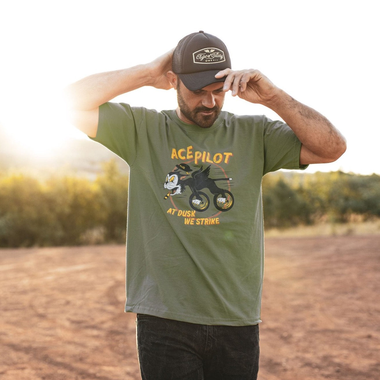 Age of Glory - Ace Pilot Tee-shirt Army Green