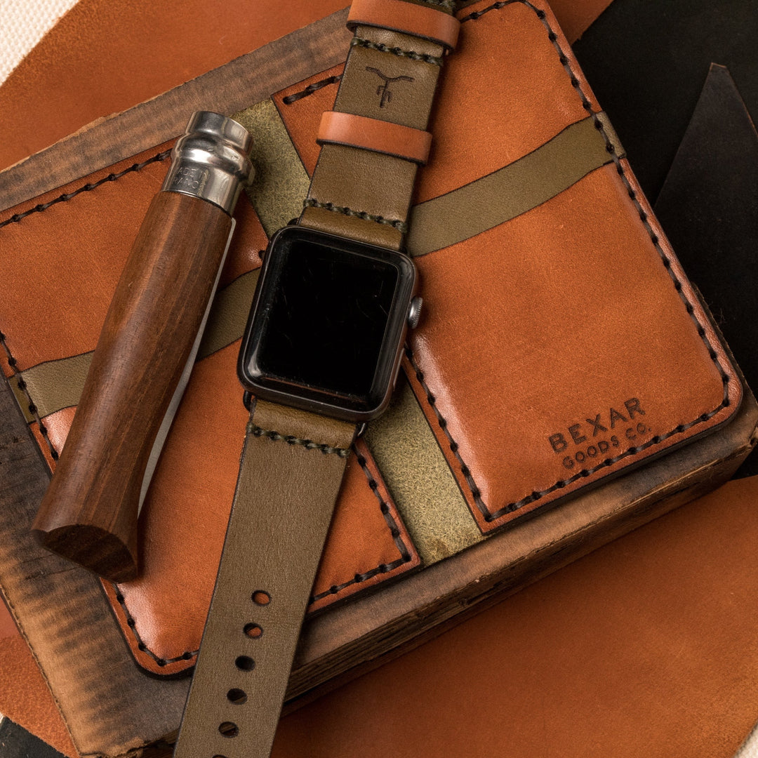 BEXAR GOODS - Watch strap for Apple Watch (large frame) - light cognac