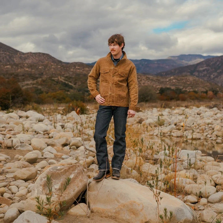 Ginew - Wax Canvas Rider Jacket - Brown