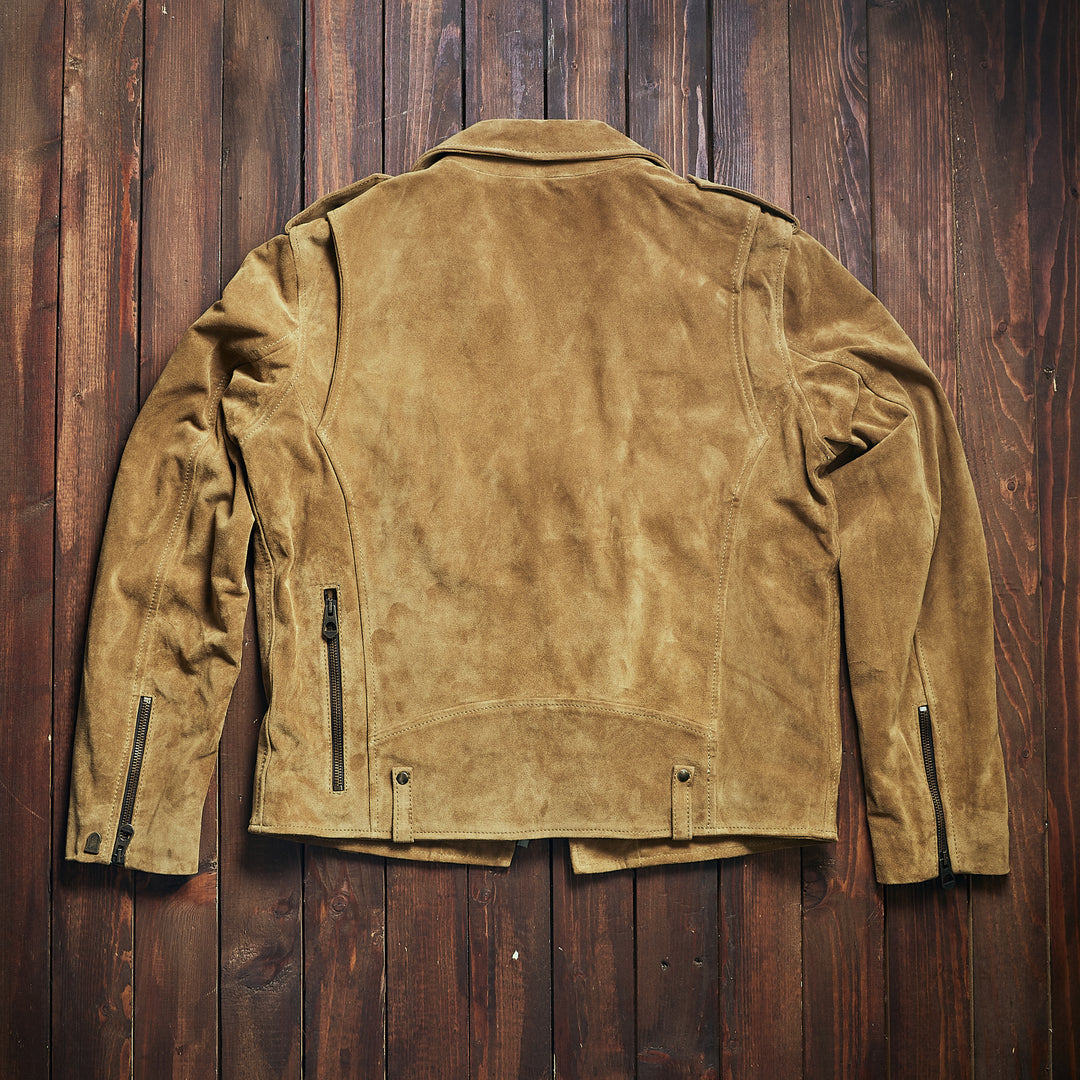 Shangri La Heritage “Chiodo” Golden Suede Leather Jacket