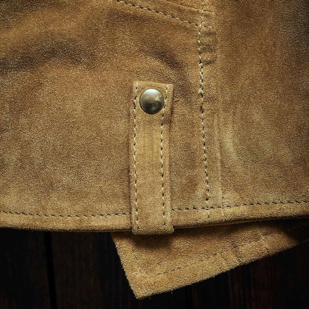 Shangri La Heritage “Chiodo” Golden Suede Leather Jacket