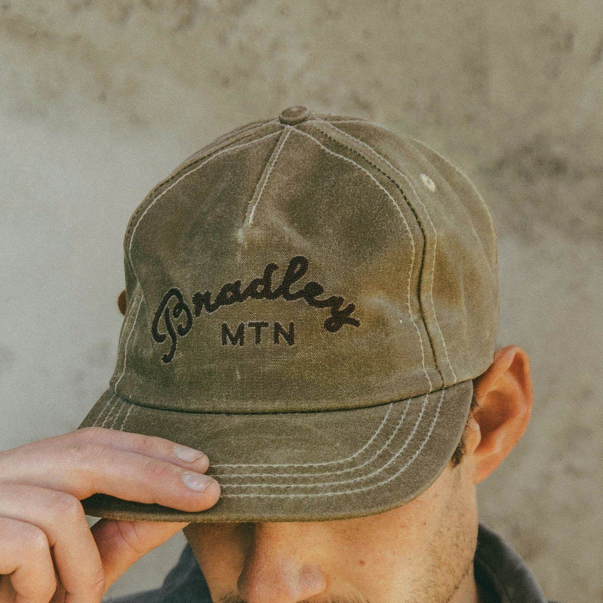 Bradley Mountain - Waxed Chainstitch Camper Cap - Tan