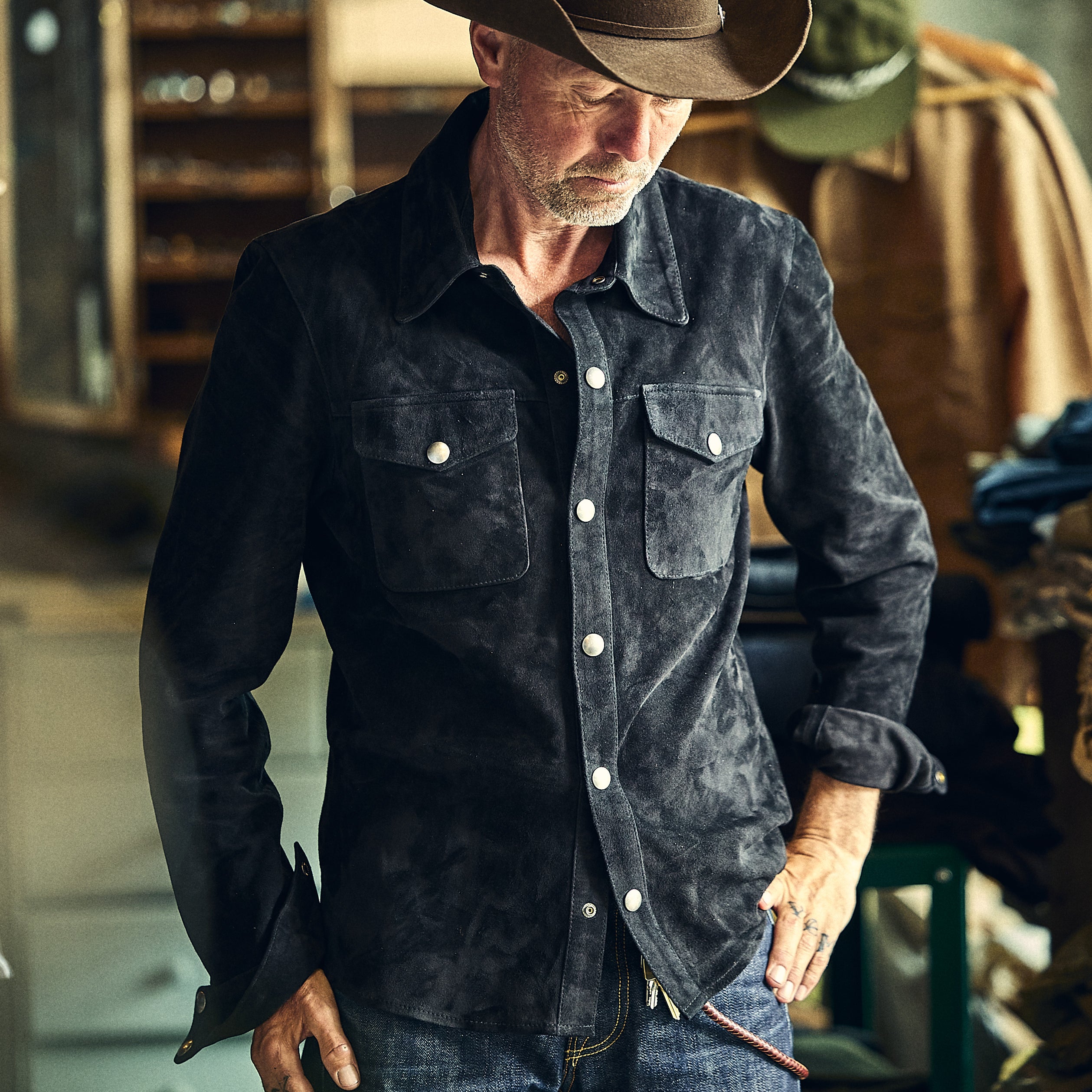 Iron & Resin - Rough Neck Shirt - Goat Suede