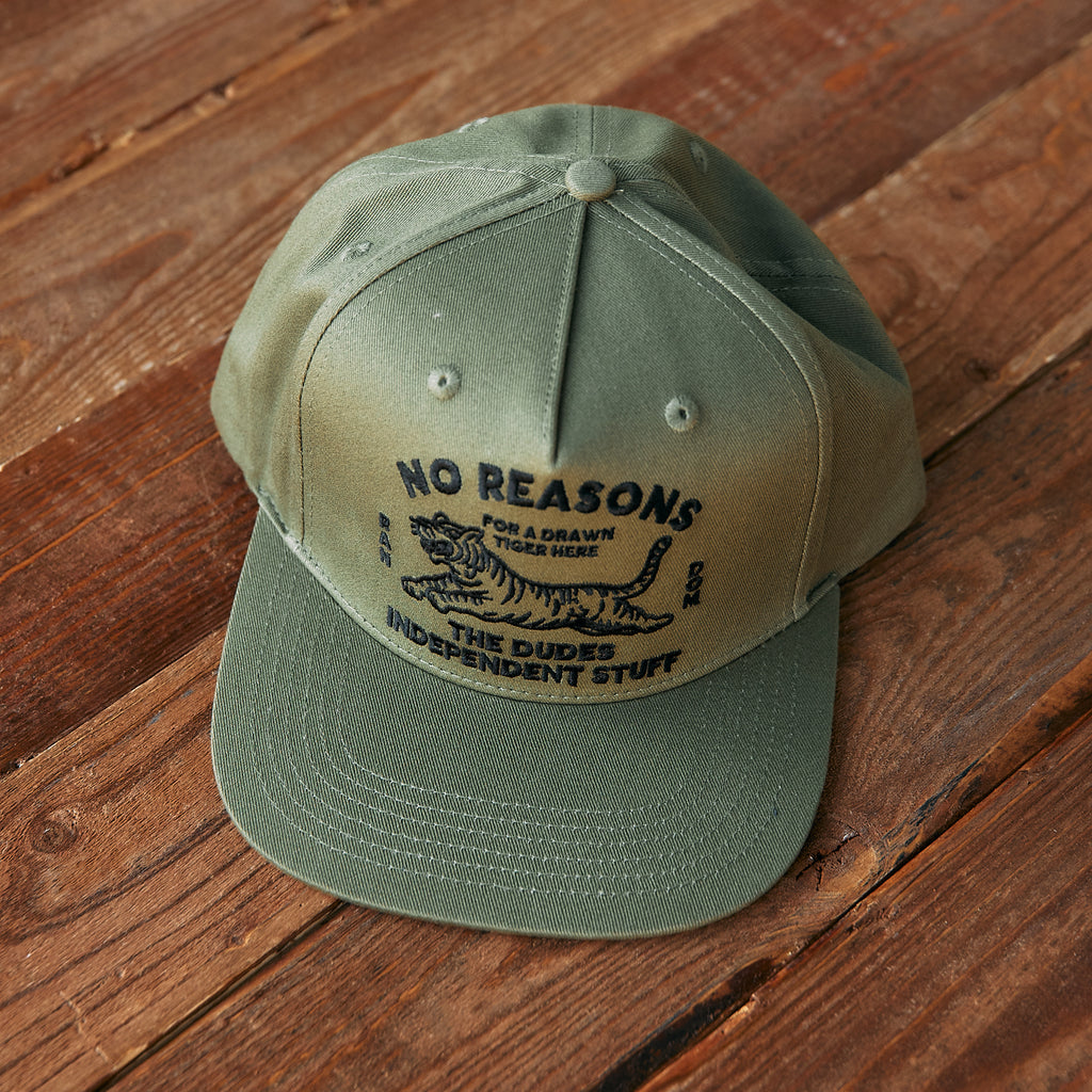The Dudes No Reasons Structured 5 Panel Cap - Cedar Green
