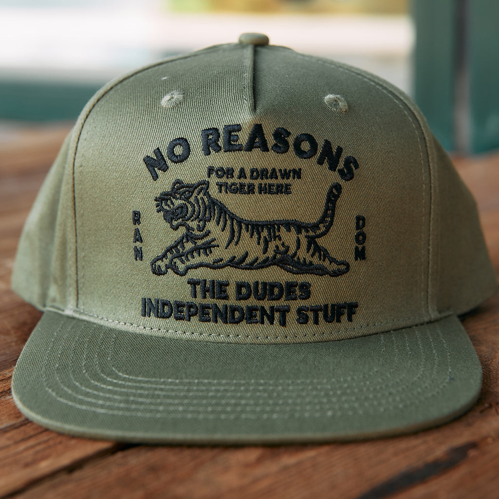 The Dudes No Reasons Structured 5 Panel Cap - Cedar Green