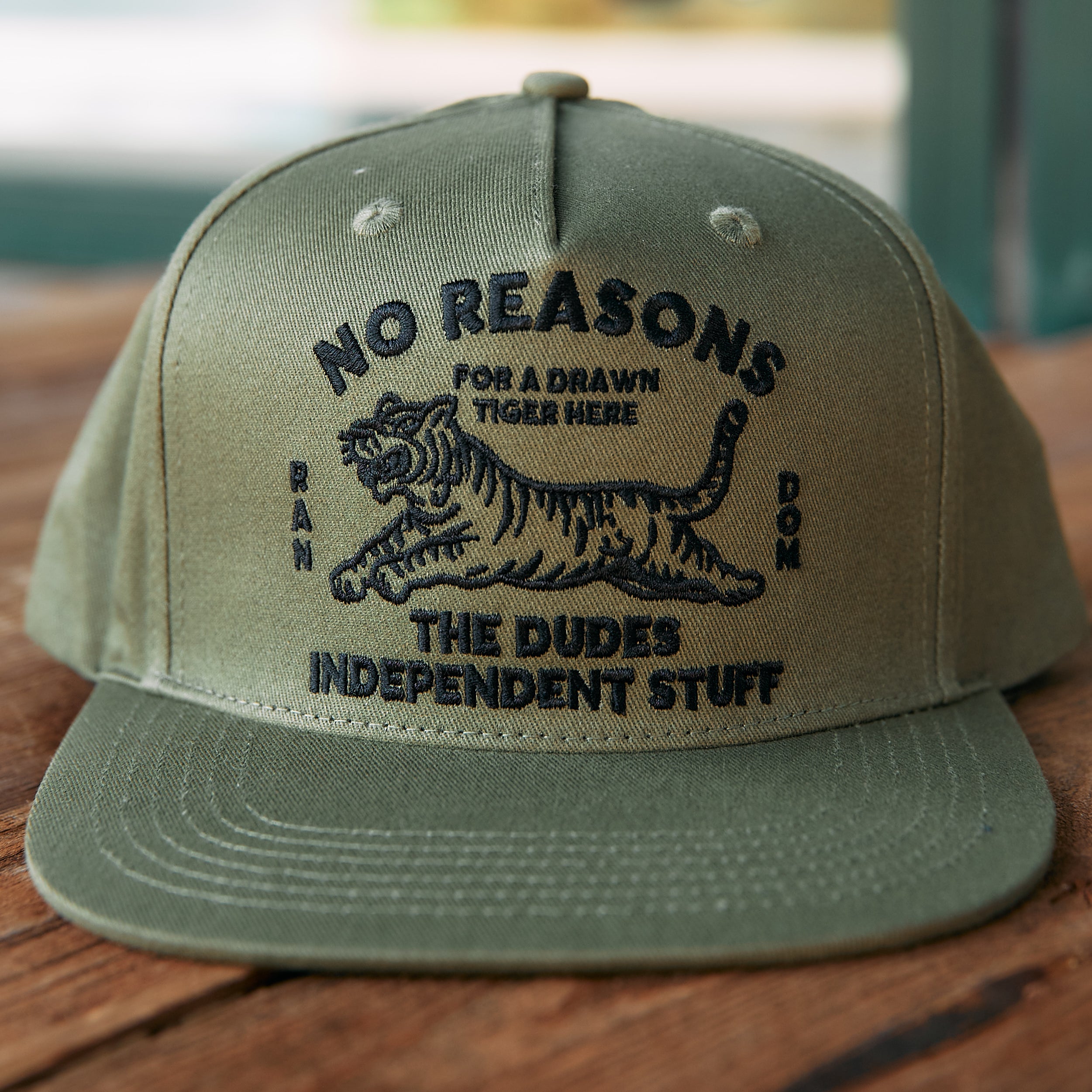 The Dudes No Reasons Structured 5 Panel Cap - Cedar Green