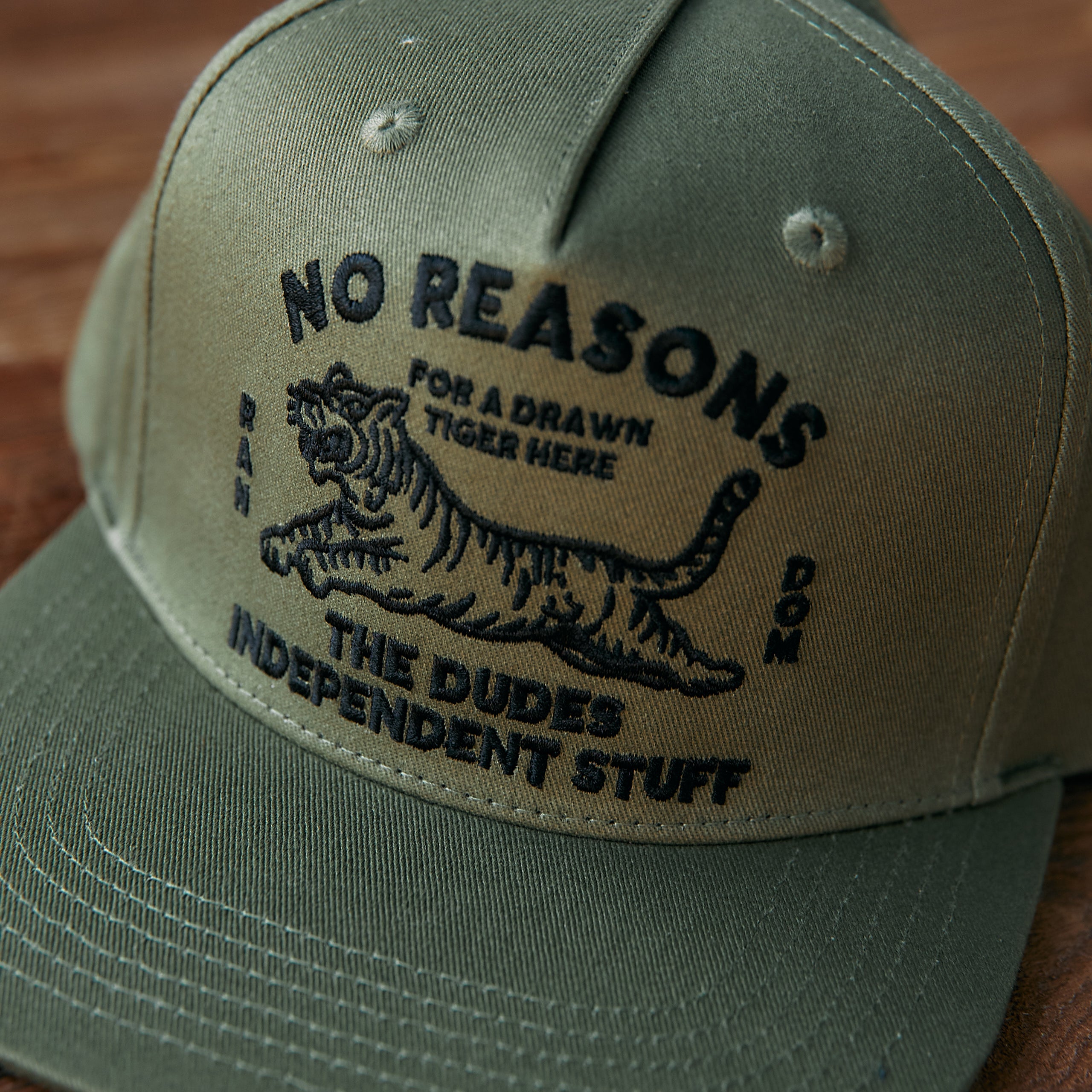 The Dudes No Reasons Structured 5 Panel Cap - Cedar Green