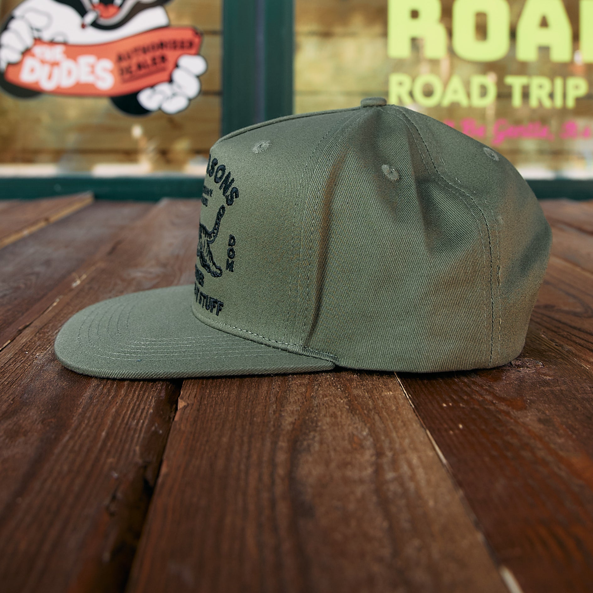 The Dudes No Reasons Structured 5 Panel Cap - Cedar Green