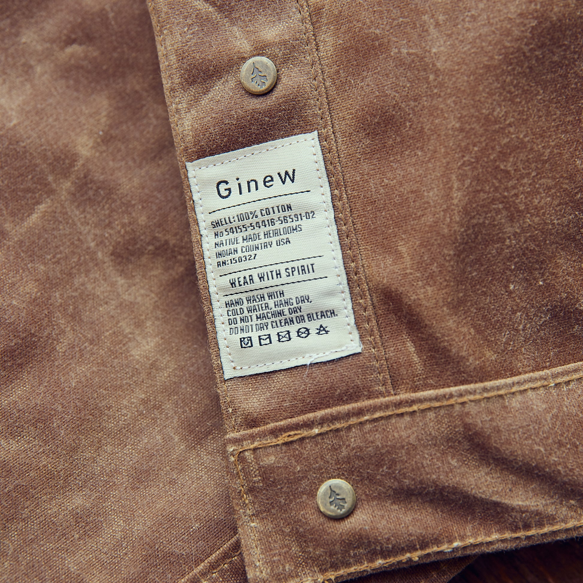 Ginew - Wax Canvas Rider Jacket - Brown