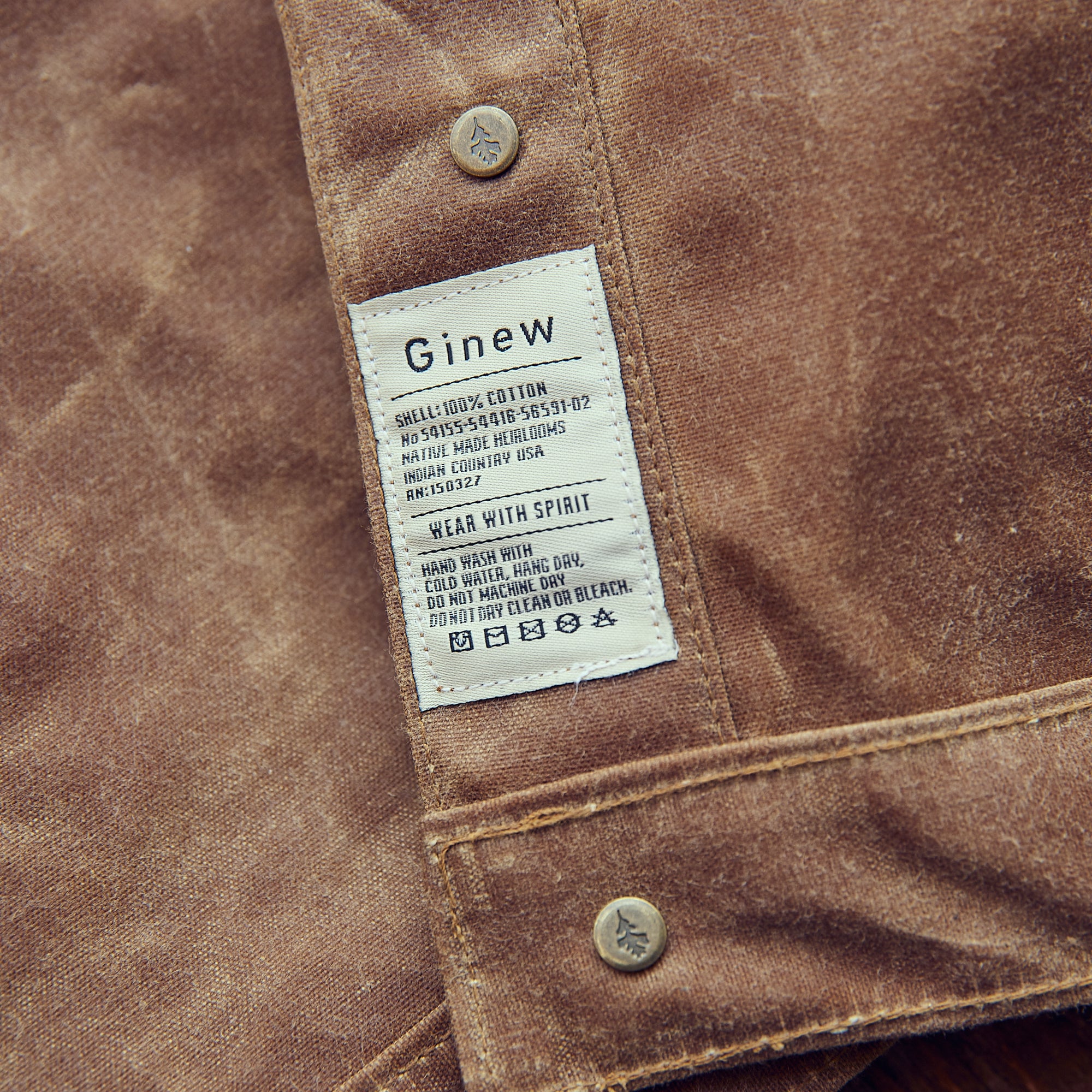 Ginew - Wax Canvas Rider Jacket - Brown