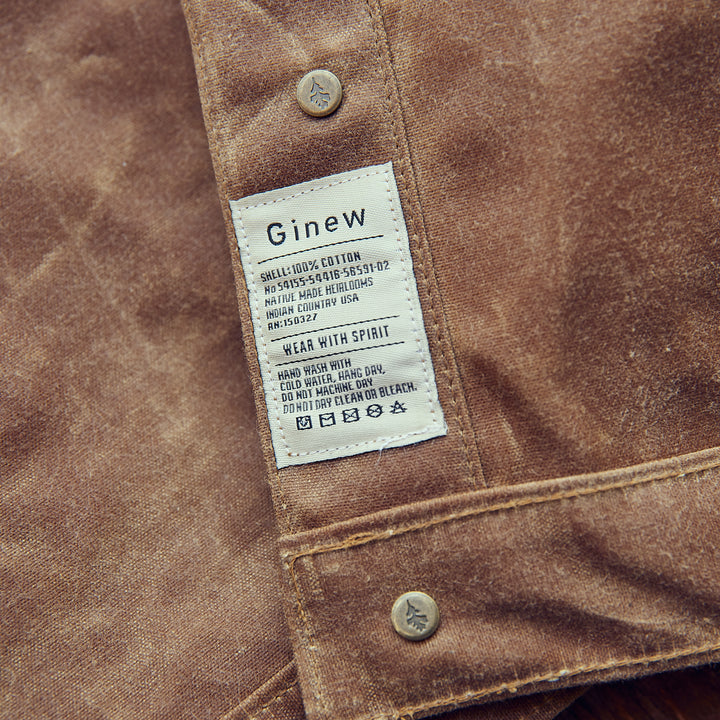 Ginew - Wax Canvas Rider Jacket - Brown