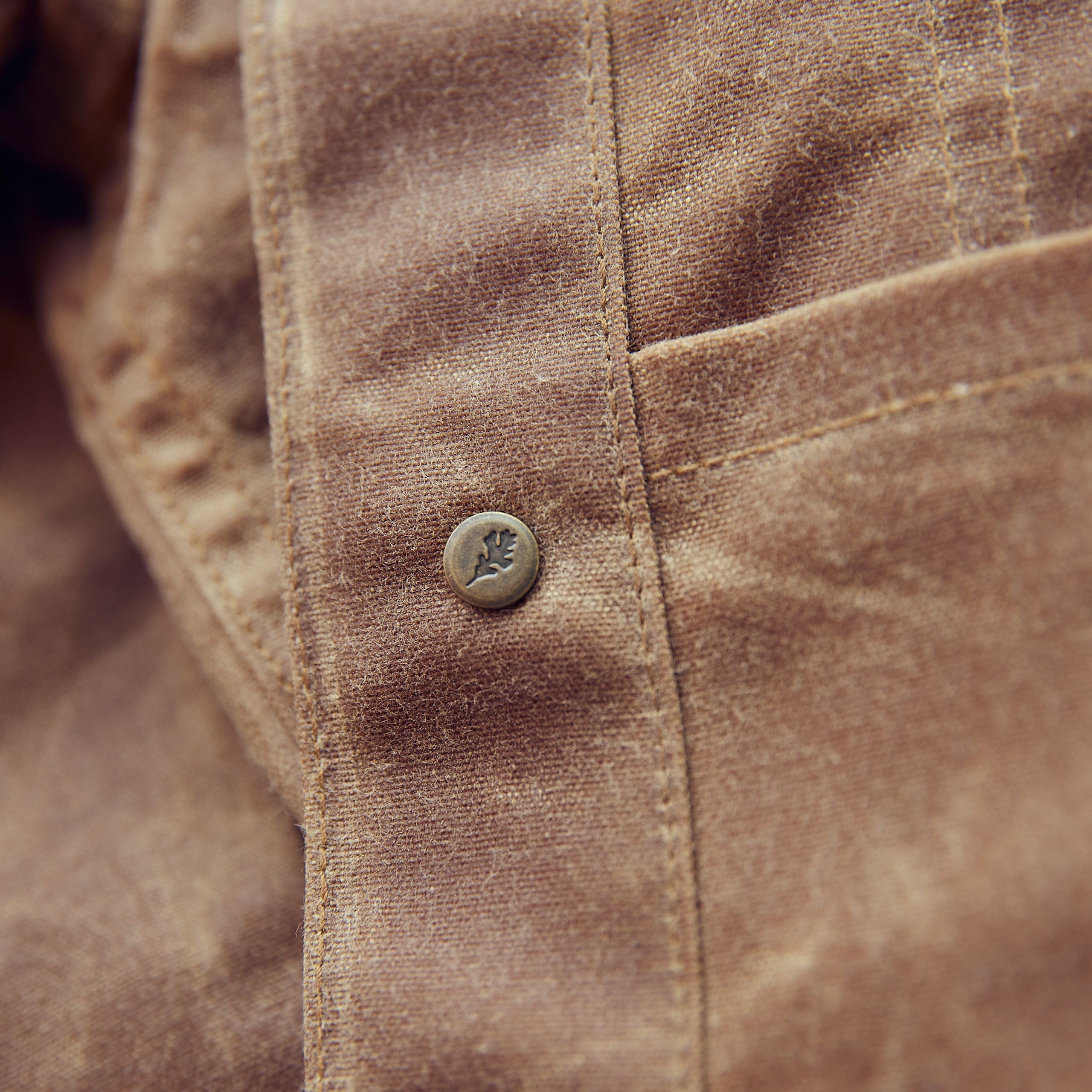 Ginew - Wax Canvas Rider Jacket - Brown - Point Collar