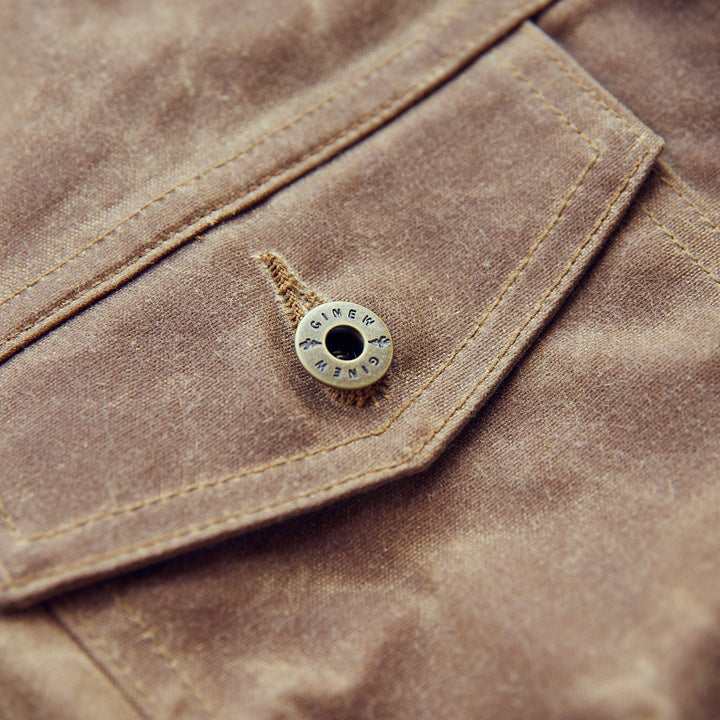 Ginew - Wax Canvas Rider Jacket - Brown