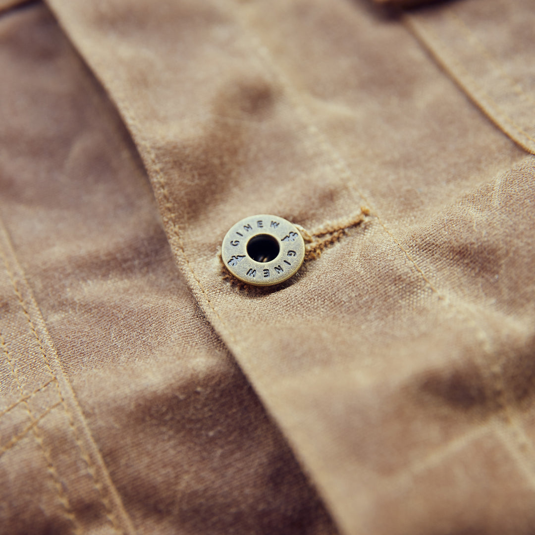 Ginew - Wax Canvas Rider Jacket - Brown