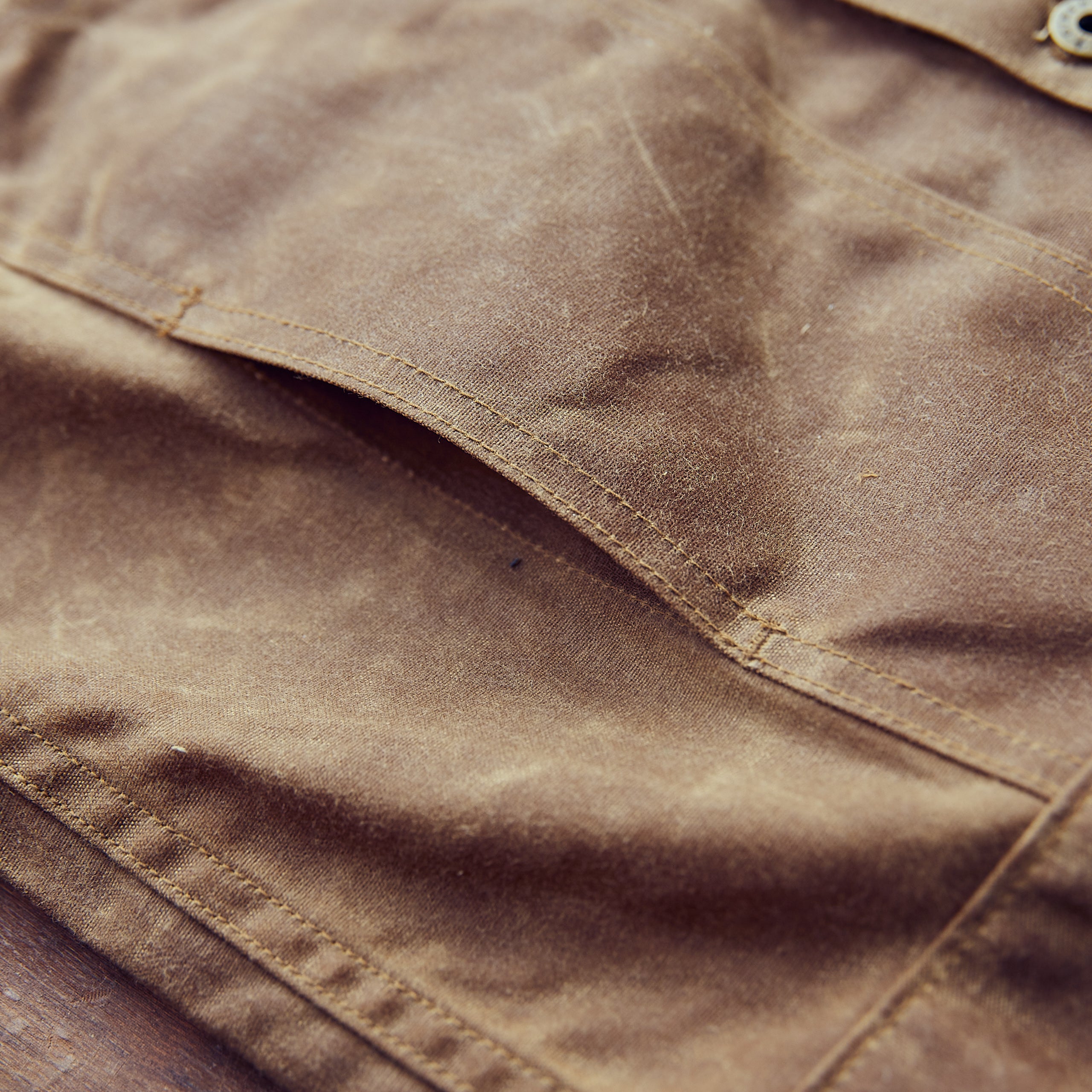 Ginew - Wax Canvas Rider Jacket - Brown - Point Collar