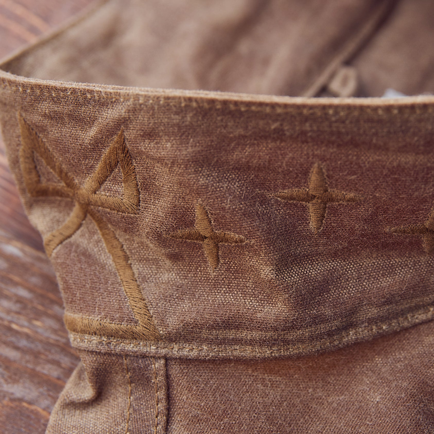 Ginew - Wax Canvas Rider Jacket - Brown - Point Collar