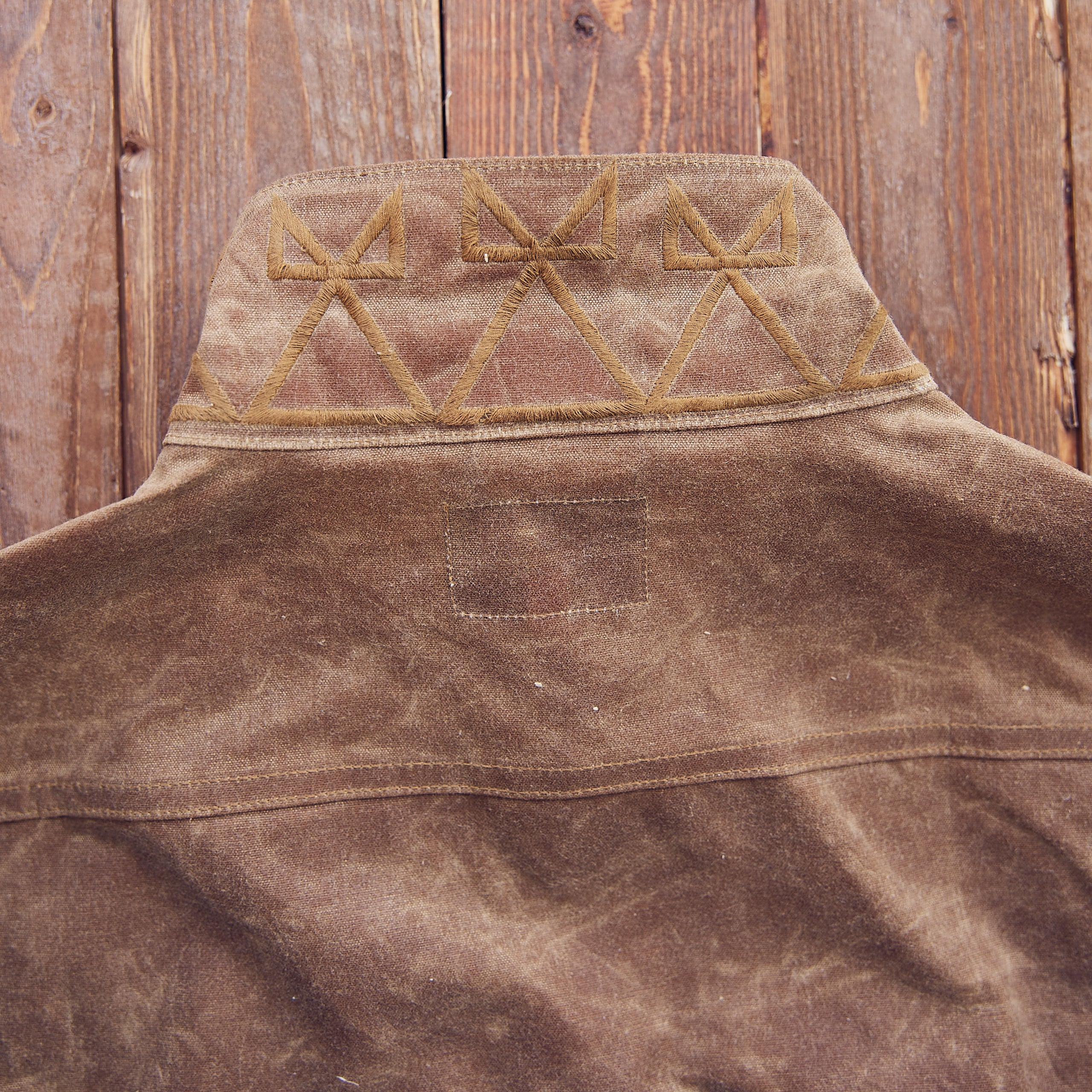 Ginew - Wax Canvas Rider Jacket - Brown - Point Collar