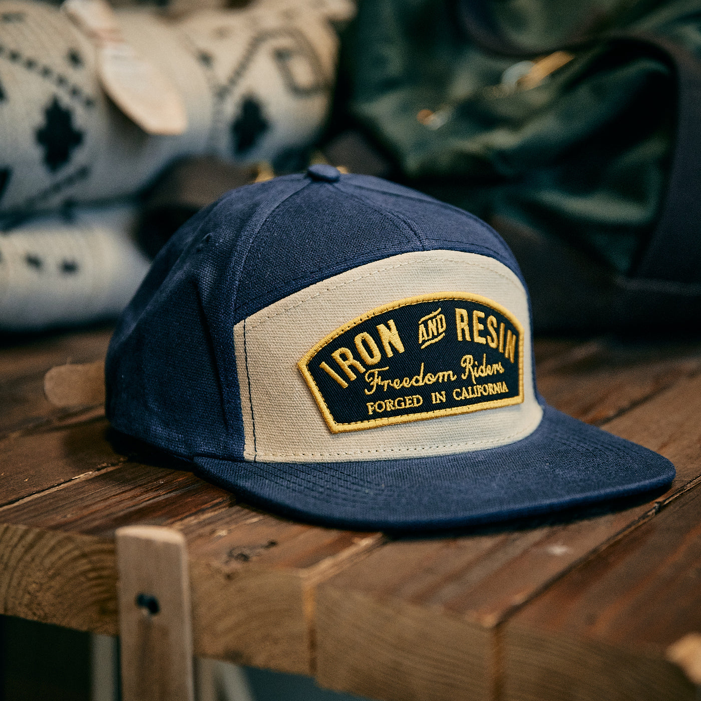 Iron & Resin - Waxed Canvas Trapper Cap - Blue