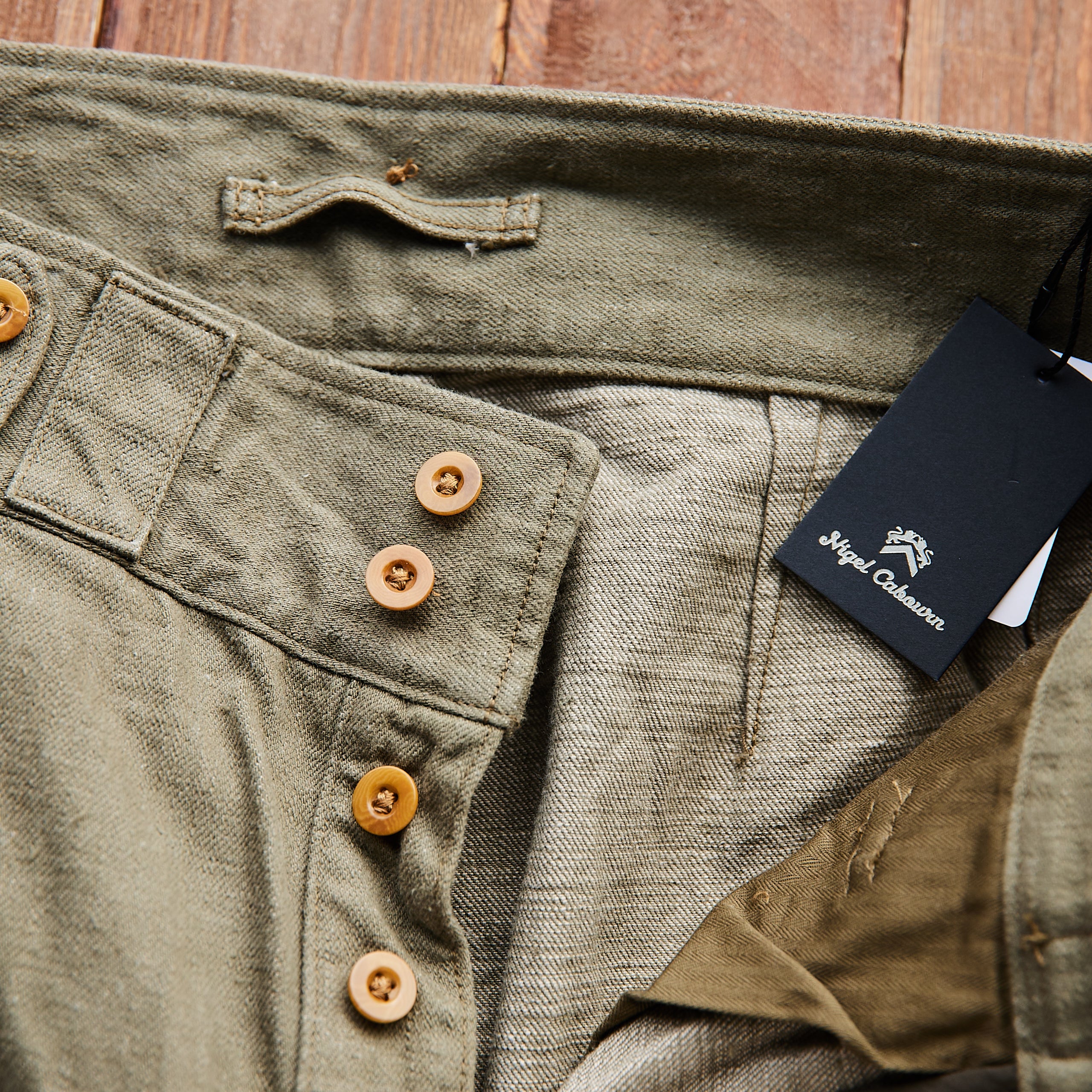 Nigel Cabourn - BRITISH ARMY PANT LOOSE DENIM GREEN – Jake's Apparel