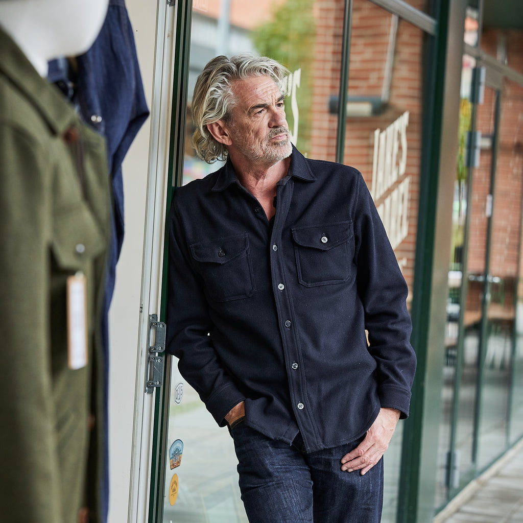 CHESAPEAKE'S - Skjorte - Navy Heavy Weight - Italiensk uld