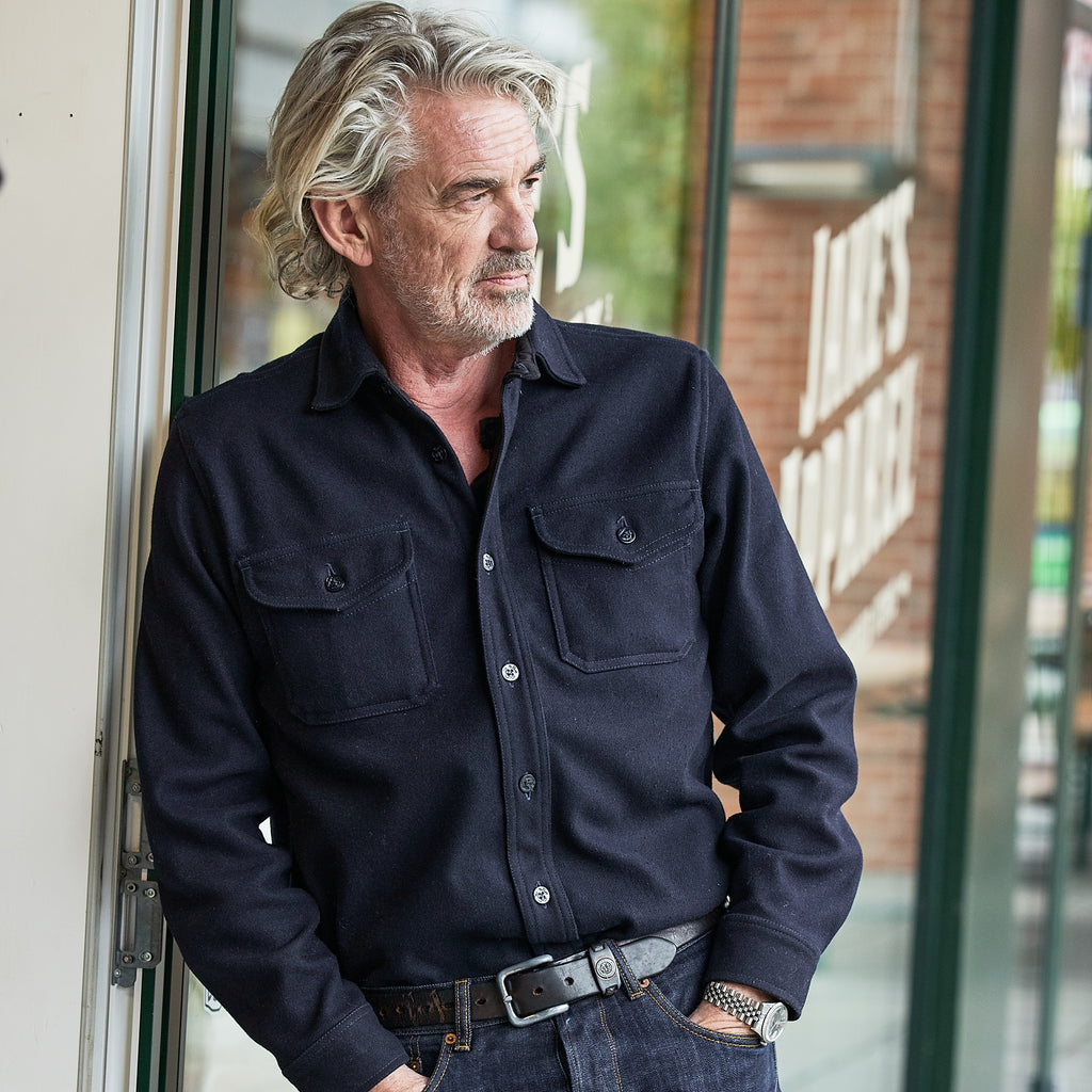 CHESAPEAKE'S - Skjorte - Navy Heavy Weight - Italiensk uld