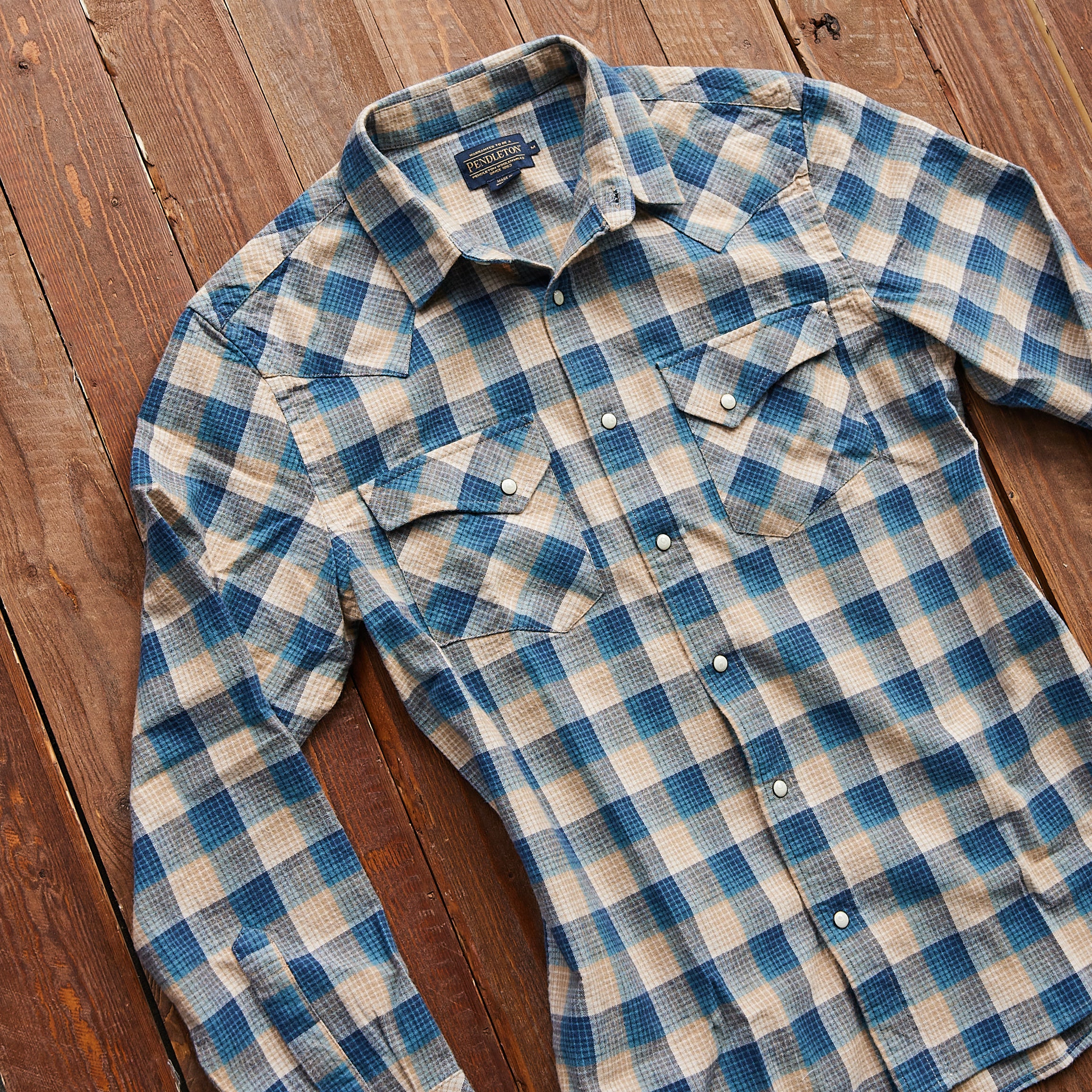 Pendleton - WYATT SHIRT - Brown/Blue