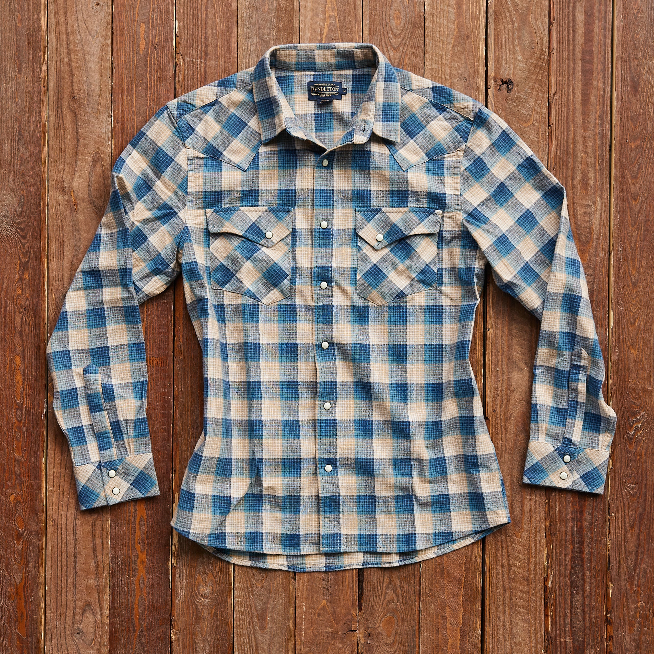 Pendleton - WYATT SHIRT - Brown/Blue