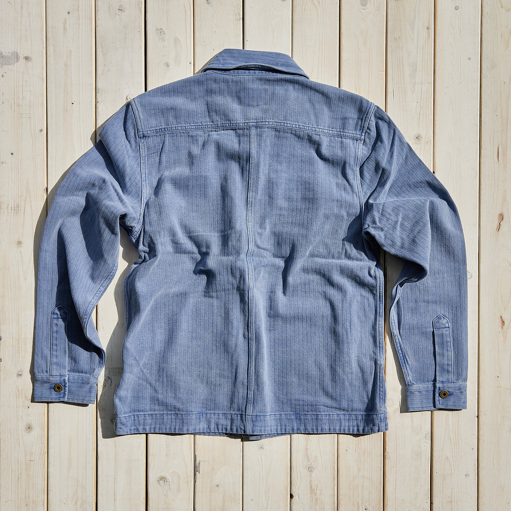 Ginew - Barn Jacket Indigo Herringbone