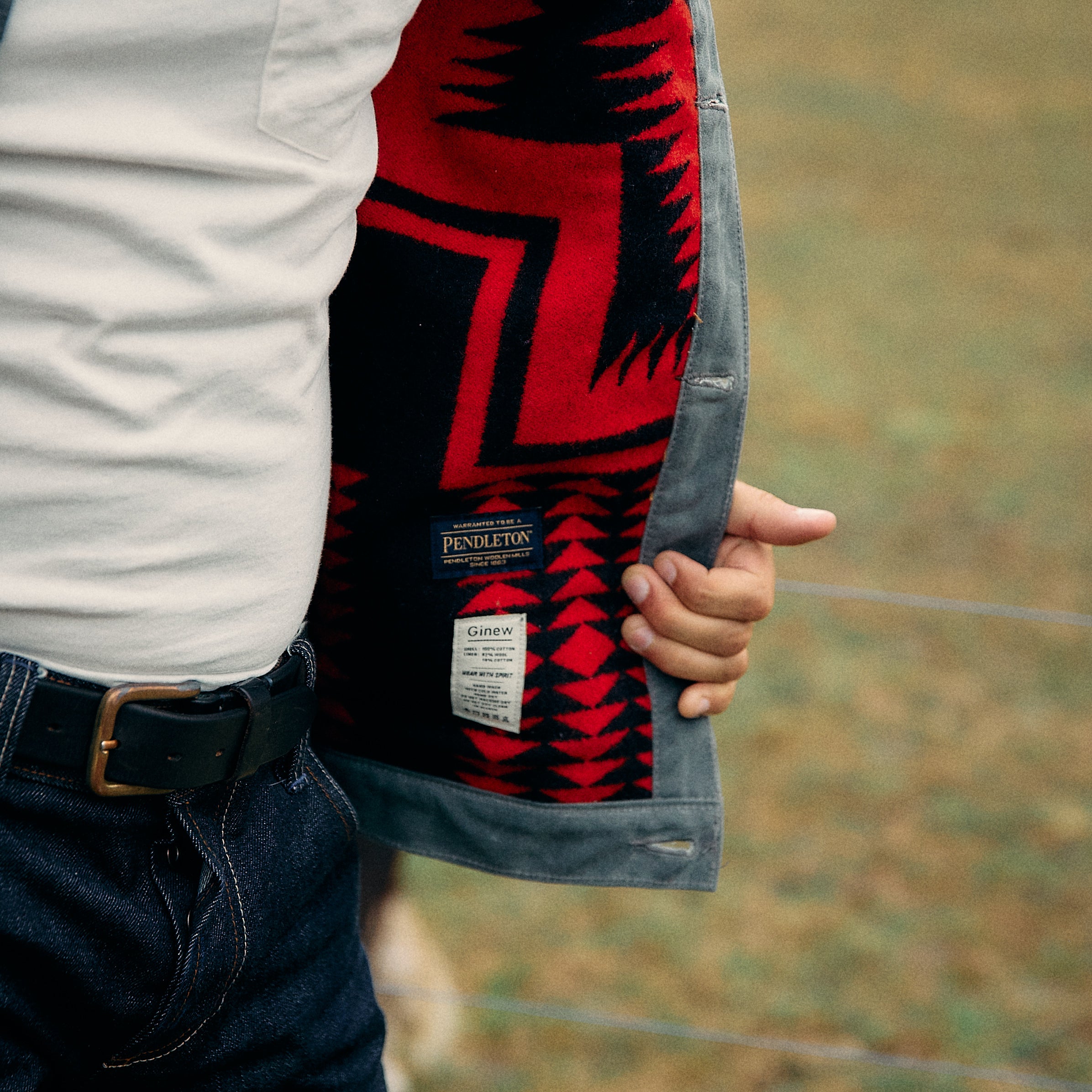 Ginew - Legends Rider - Charcoal + Pendleton