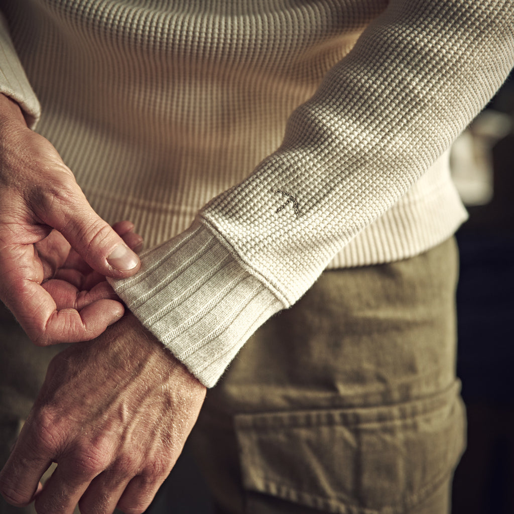 Nigel Cabourn - Rullekrave - Vaffel/Rullekrave - Råhvid