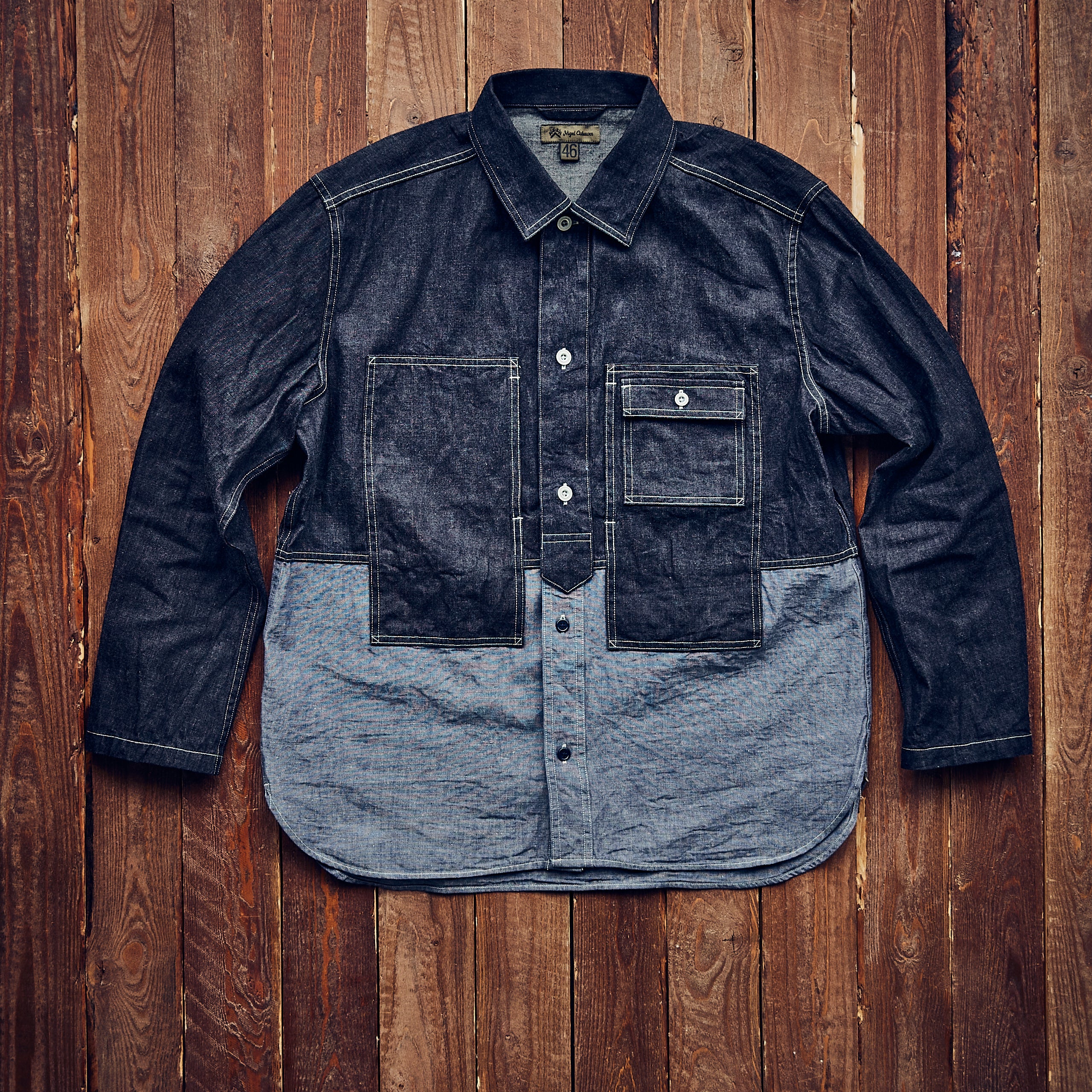Nigel Cabourn - Utility Shirt Type 2 - Indigo two tone