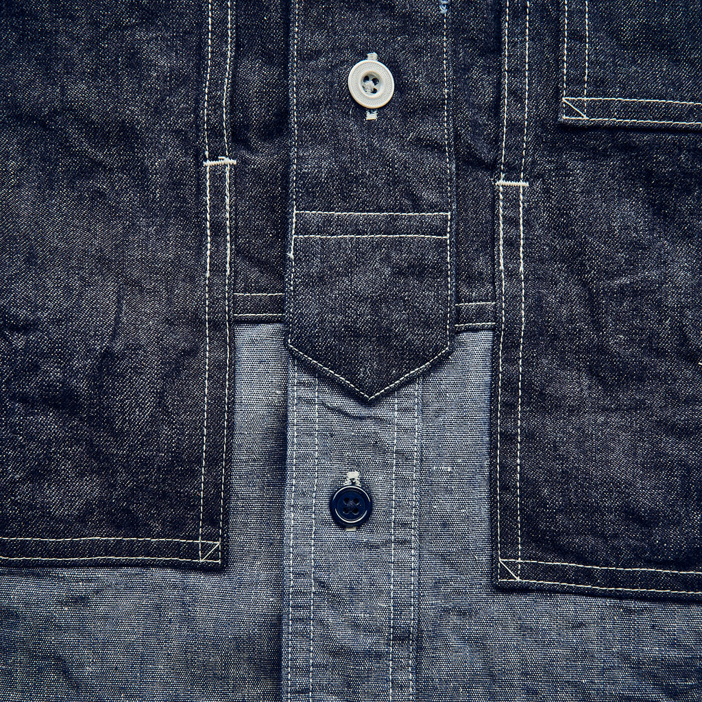 Nigel Cabourn - Utility Shirt Type 2 - Indigo two tone