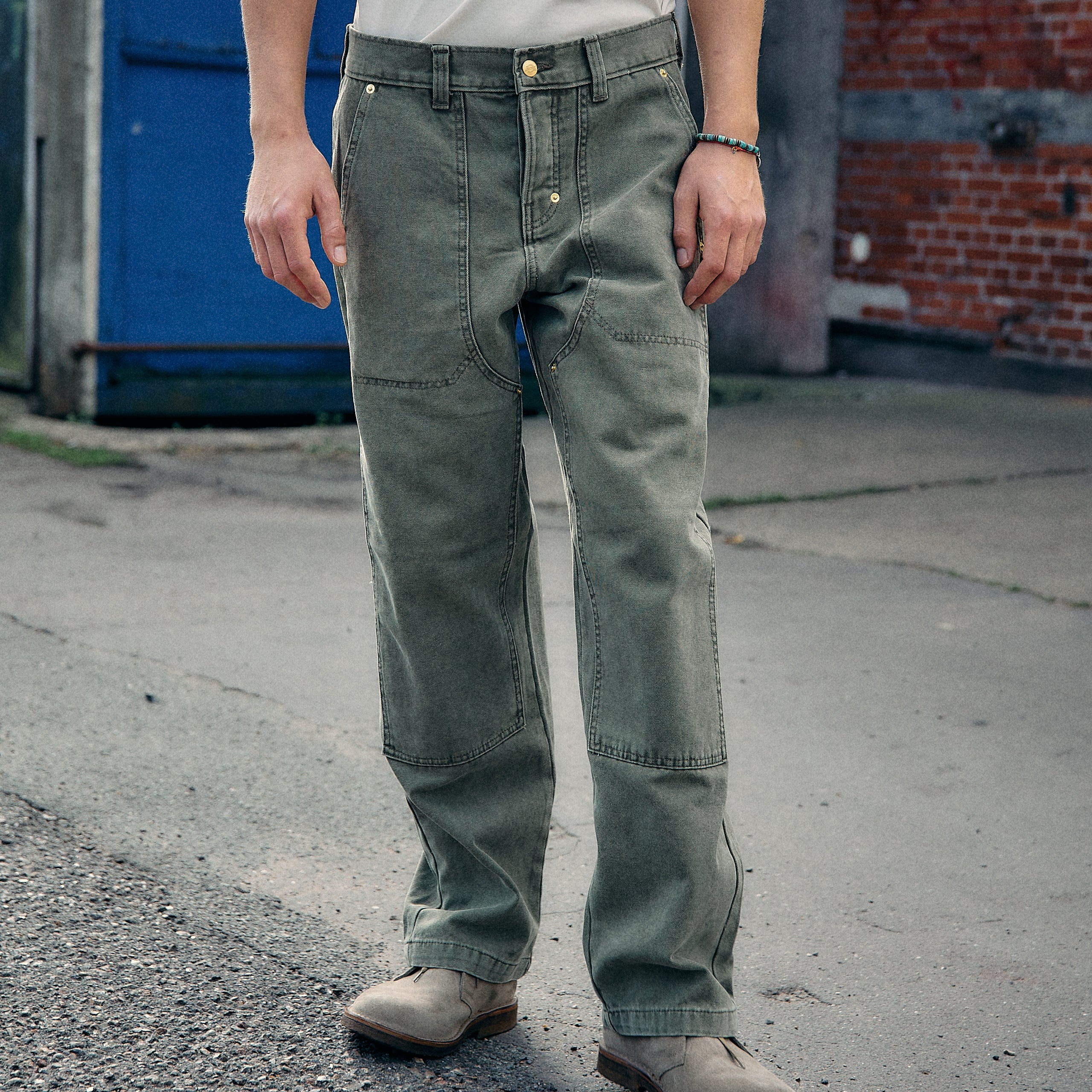 Dickies Threads - TRUCKER PANTS DOUBLE KNEE - Green