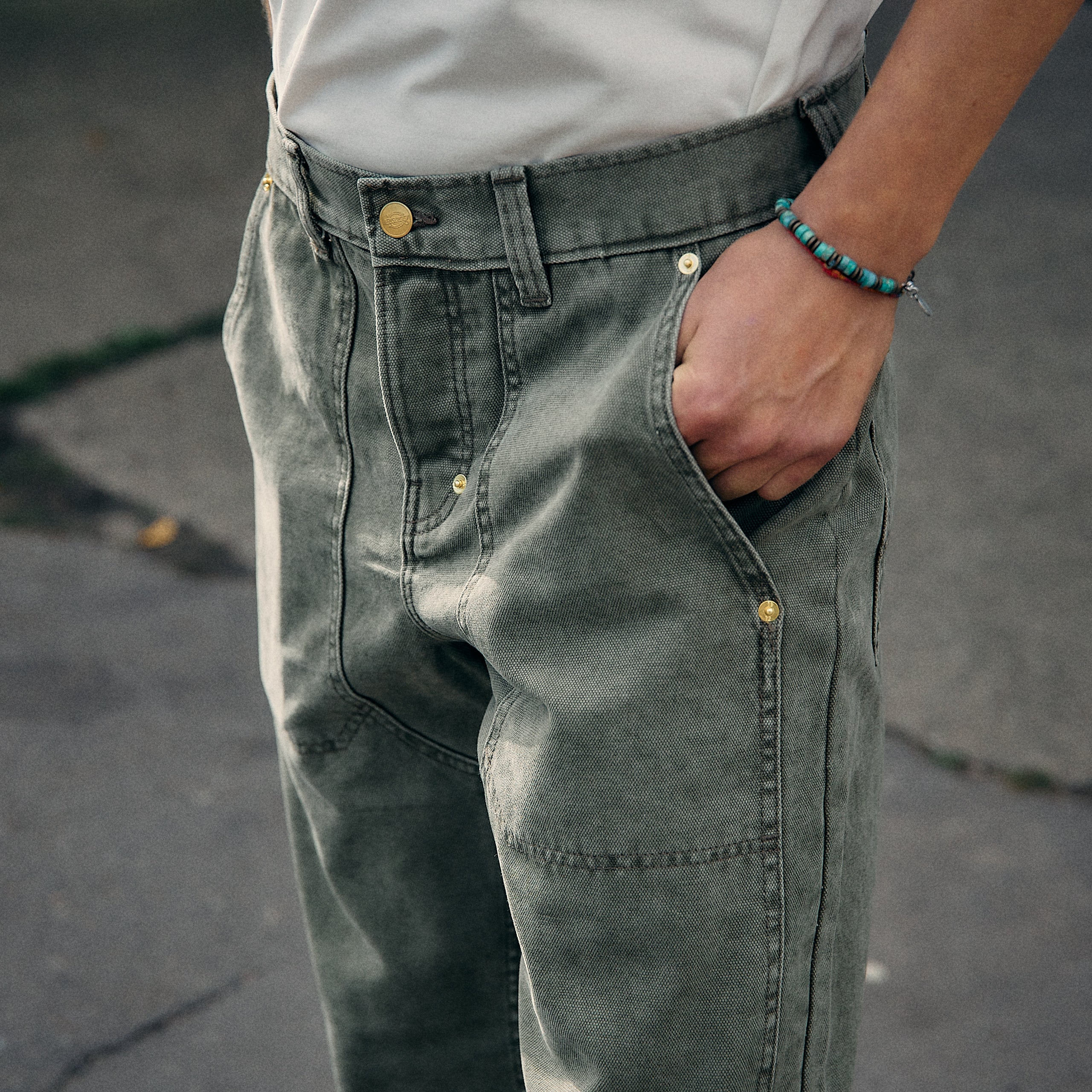 Dickies Threads - TRUCKER PANTS DOUBLE KNEE - Green