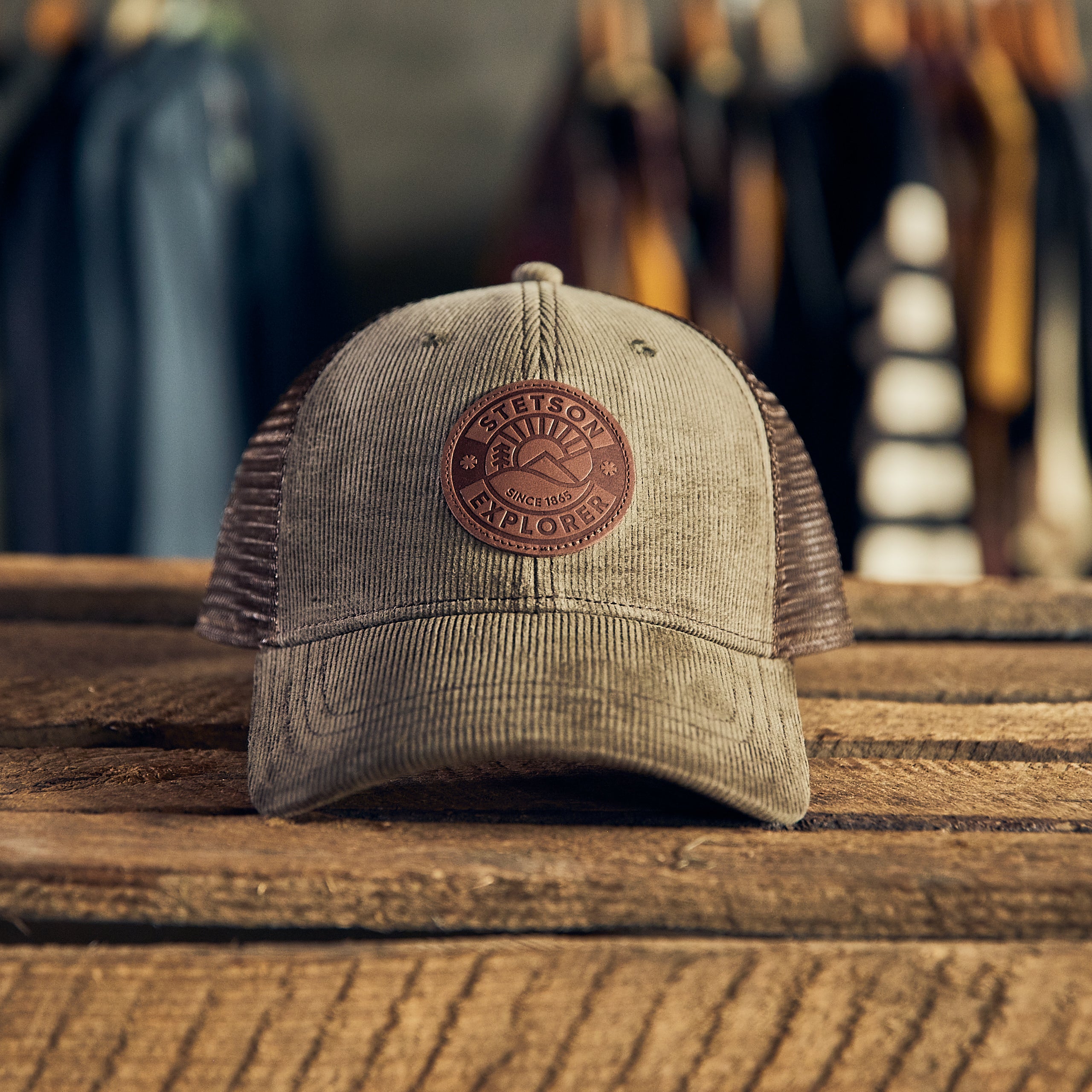 Stetson - Explore Cap Leather Patch - Fløjl