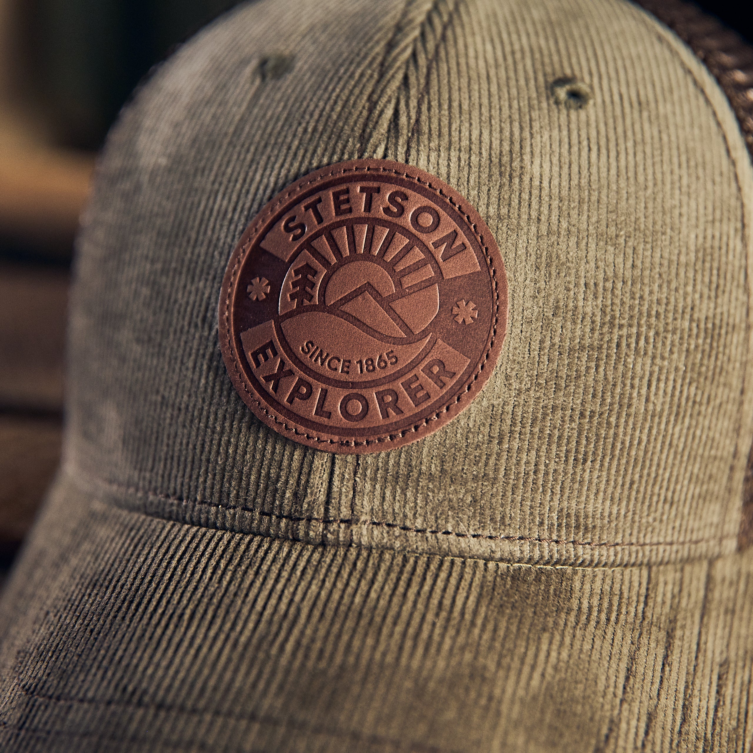 Stetson - Explore Cap Leather Patch - Fløjl