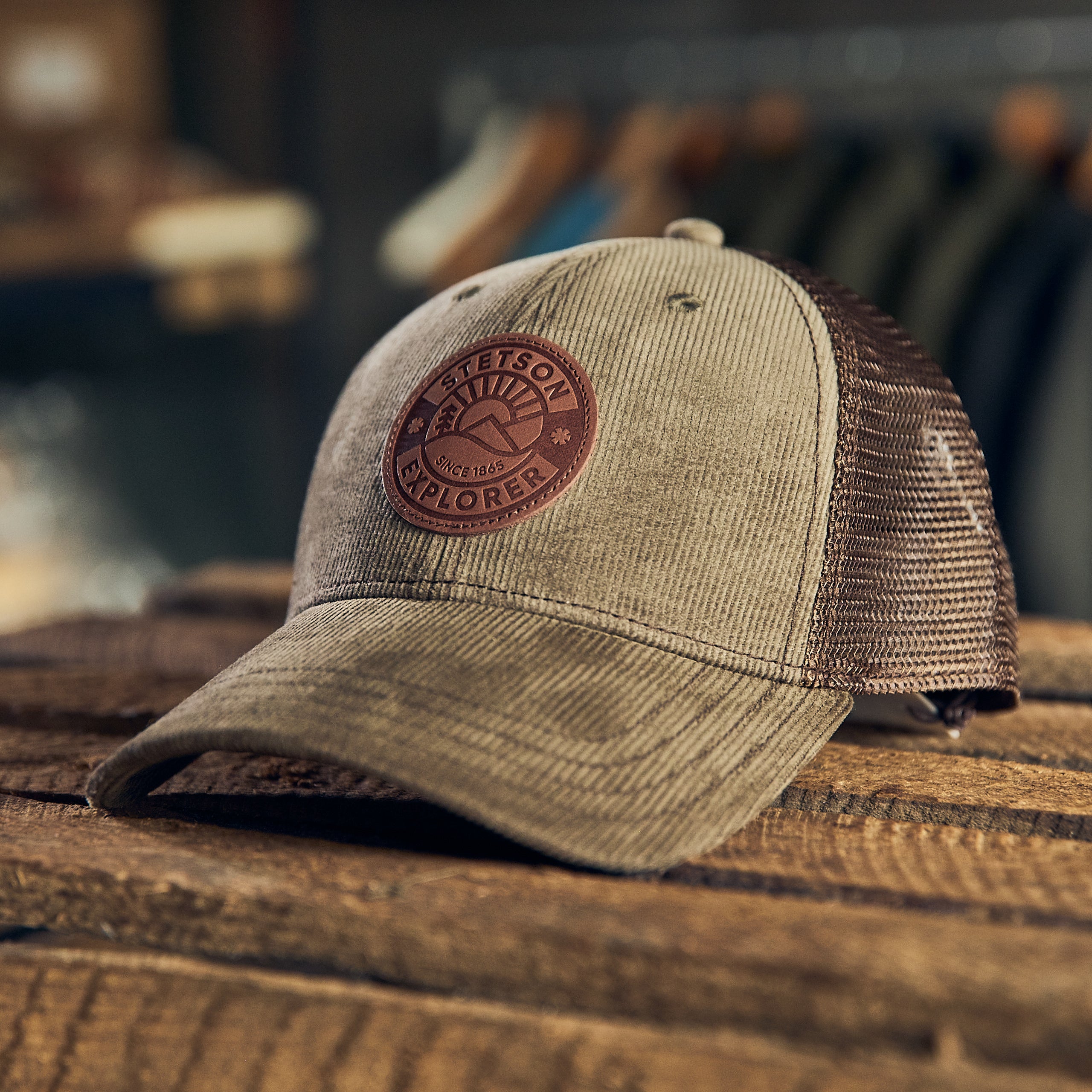 Stetson - Explore Cap Leather Patch - Fløjl