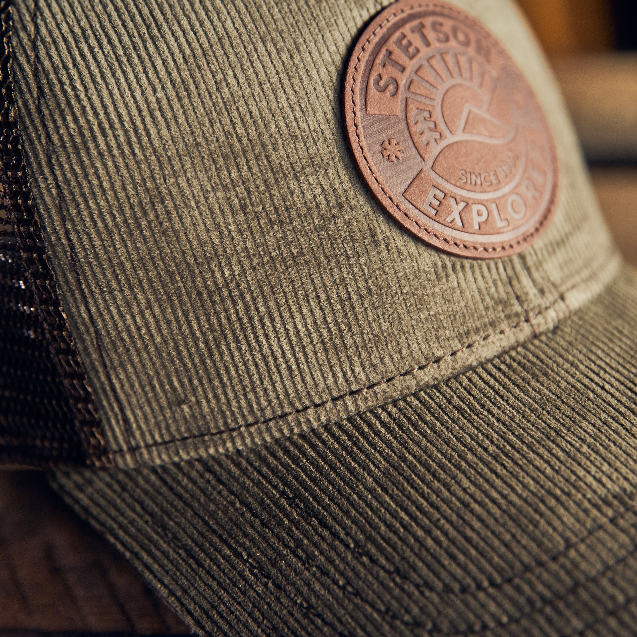 Stetson - Explore Cap Leather Patch - Fløjl