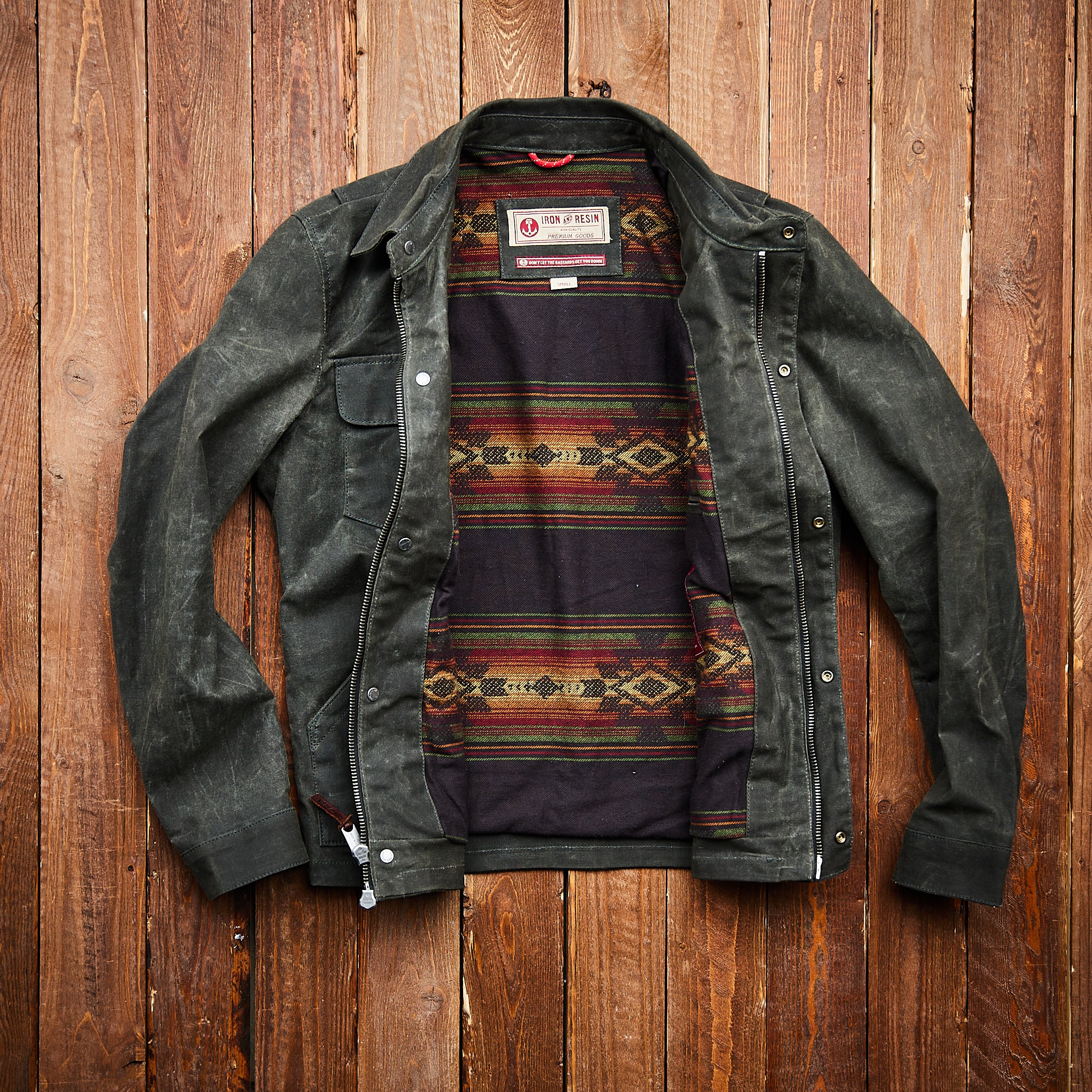 Iron and Resin - Cruiser Jacket - Olive (Black) – Jake's Apparel