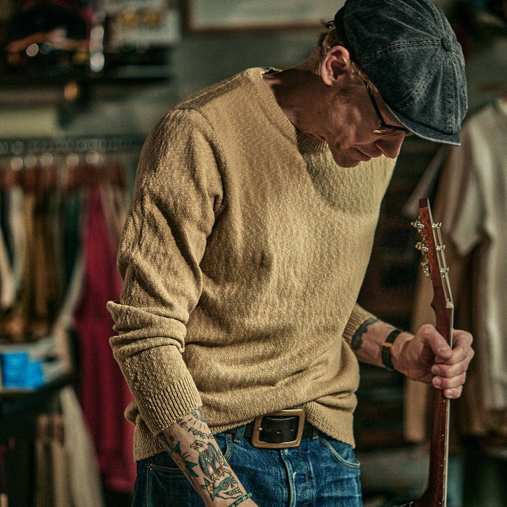 Blue De Genes - Yale Slubby Knit - Pale Khaki