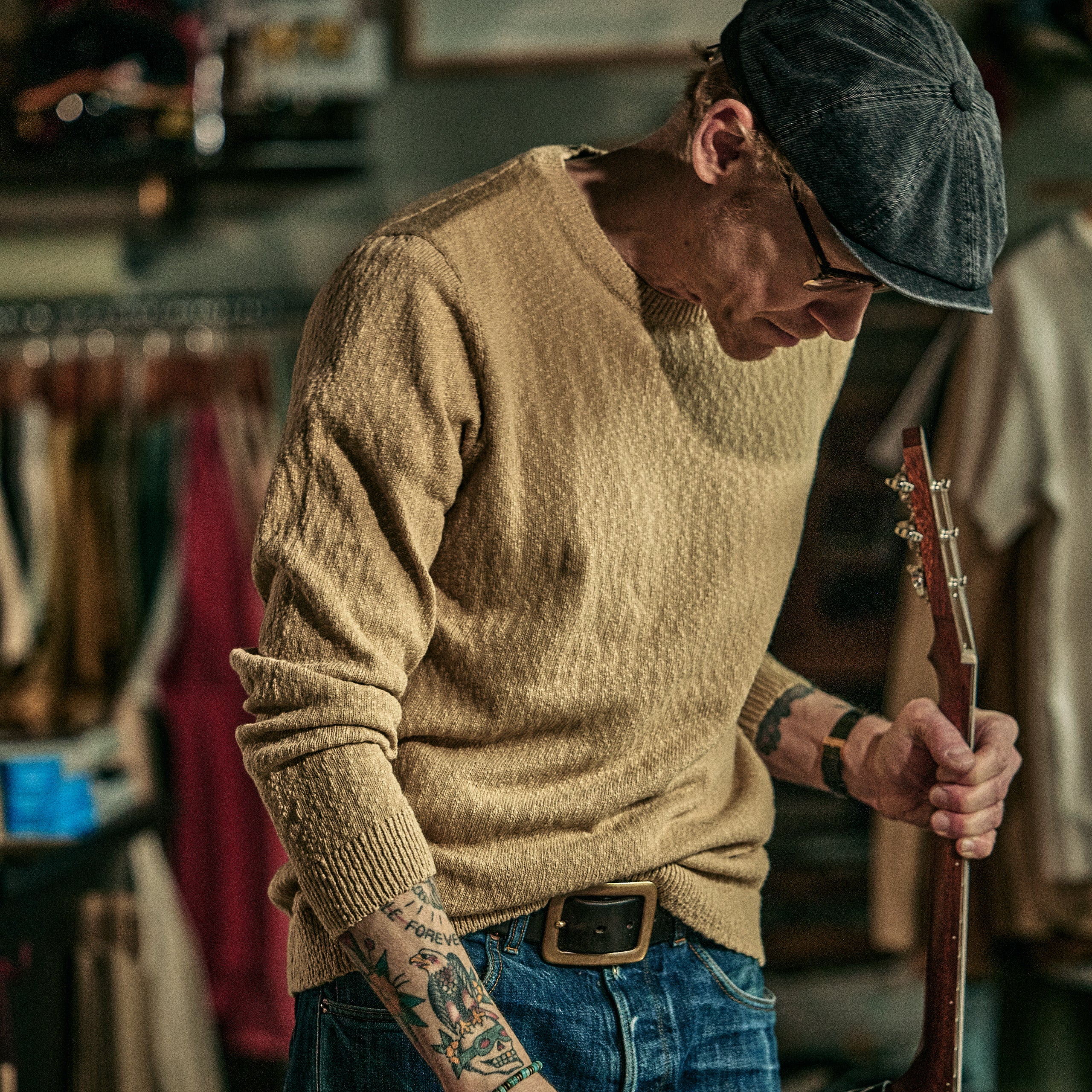 Blue De Genes - Yale Slubby Knit - Pale Khaki