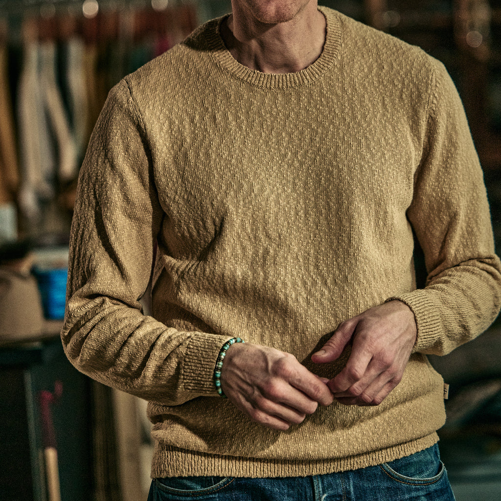 Blue De Genes - Yale Slubby Knit - Pale Khaki